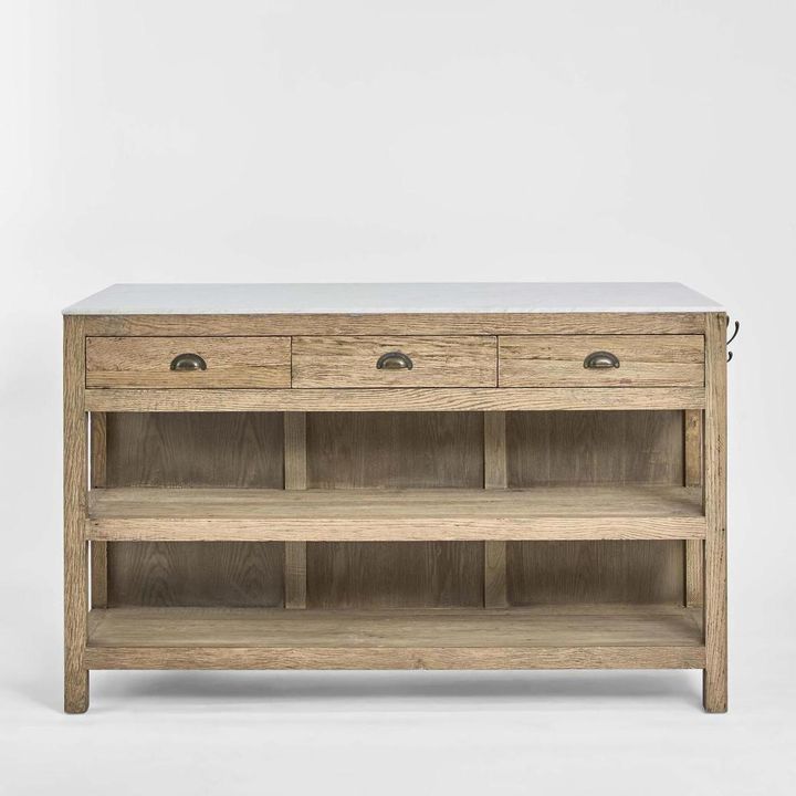 Denver Kitchen Island Natural & White