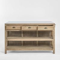 Denver Kitchen Island Natural & White