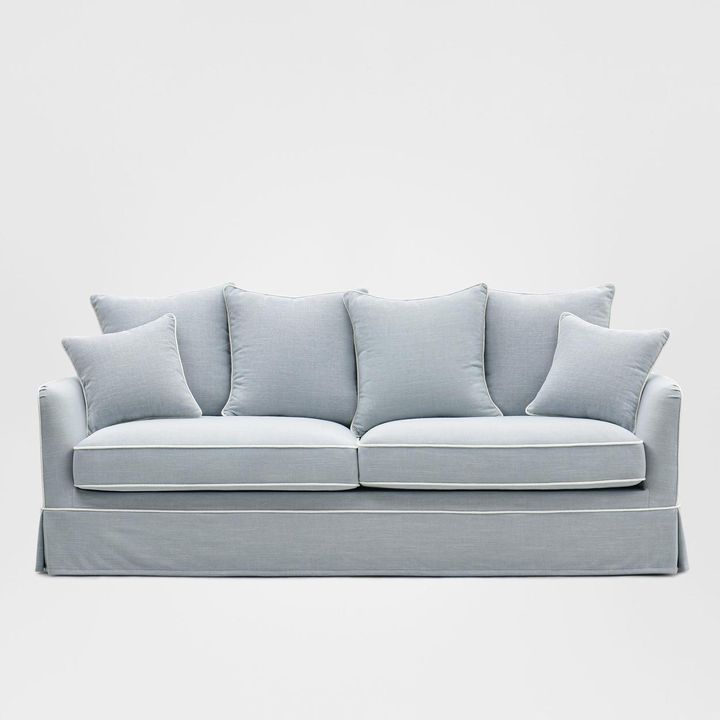 Noosa Hamptons 3 Seat Queen Sofa Bed Beach W/White Piping