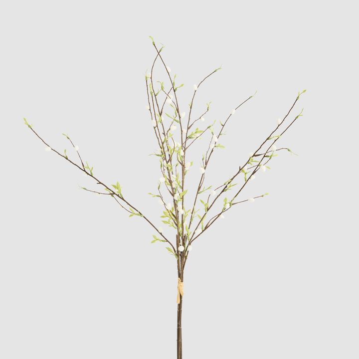 Pussy Willow Floral Stem With Leaves