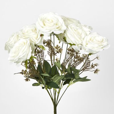 Rose Bouquet x 9 White