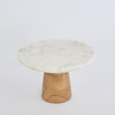 Roma Cake Stand Marble & Acacia