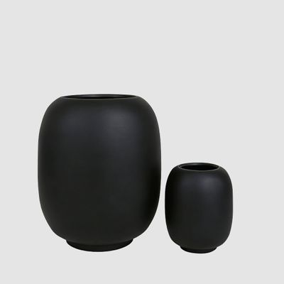 Sphere Tall Planter Set of 2 Black