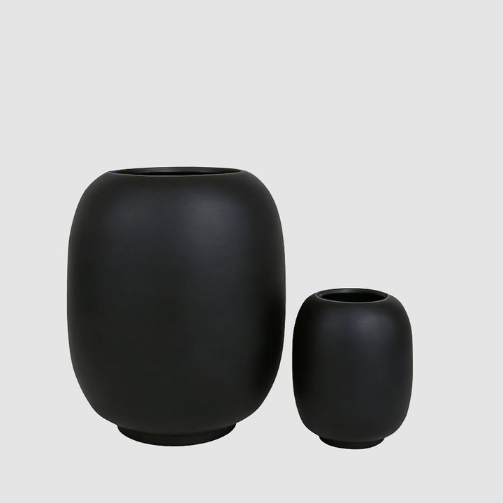 Sphere Tall Planter Set of 2 Black