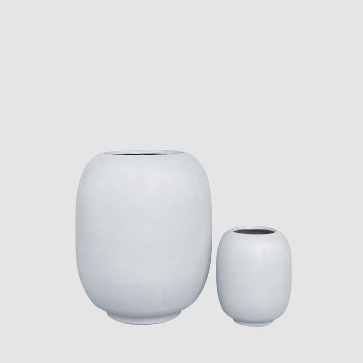 Sphere Tall Planter Set of 2 White