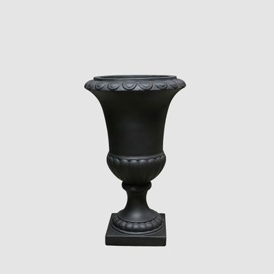Rosette Tall Urn Black