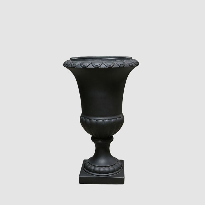 Rosette Tall Urn Black