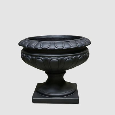 Rosette Wide Urn Black