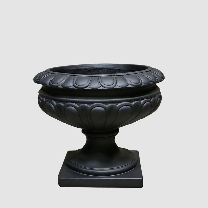 Rosette Wide Urn Black
