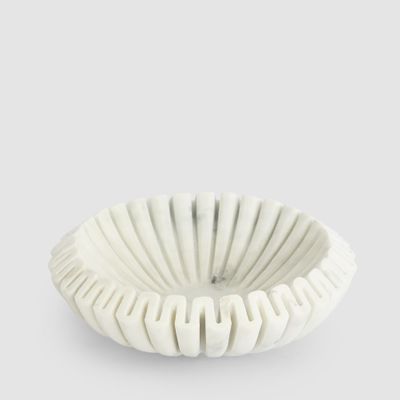 Oro Wave Bowl Marble White