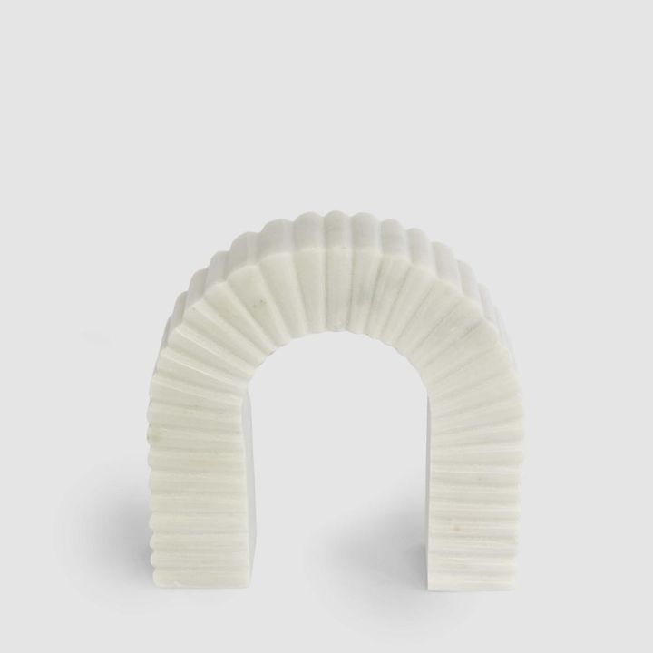 Oro Arch Sculpture Opal White Marble