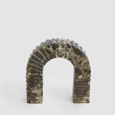 Oro Arch Sculpture Dark Emperador Marble