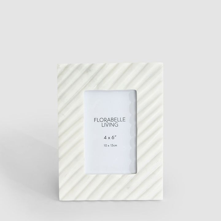 Cici Linea 4 x 6" Photo Frame Opal White Marble