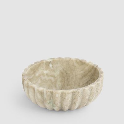 Arco Scalloped Bowl Large Brown Marble