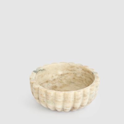 Arco Scalloped Bowl Small Brown Marble