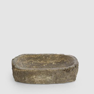 Arco Organic Bowl Titanium Travertine