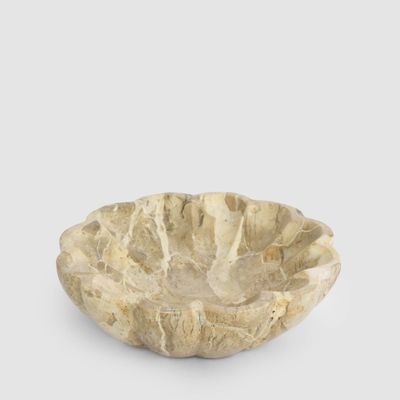 Oro Scallop Bowl Butterscotch Marble