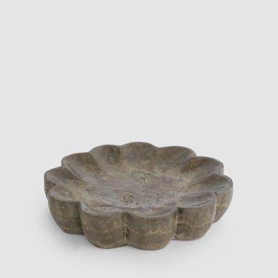 Arco Flower Bowl Titanium Travertine