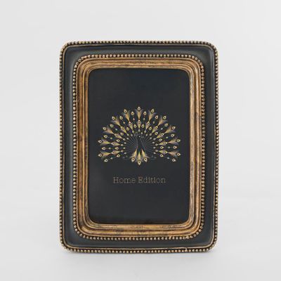Vera Rectangle Photo Frame 4 x 6 Black & Gold