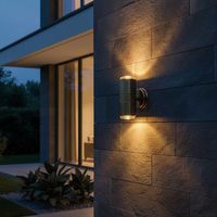 Primrose Up and Down Outdoor Wall Light Antique Brass