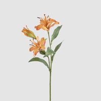 Tiger Lily Spray W/2 Flowers & 1 Bud 71cm Orange