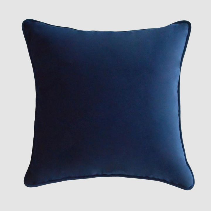 55cm Throw Cushion Navy Velvet