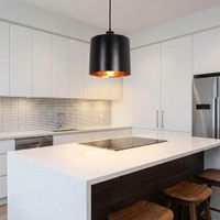 Portofino Ceiling Pendant Medium Matte Black and Copper