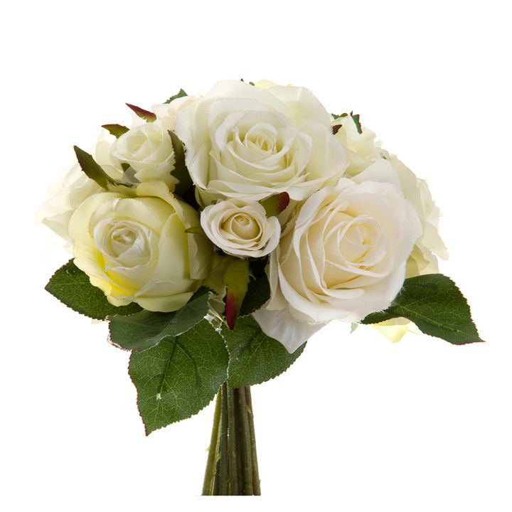 Rose Mix Bouquet 23cm Cream & White