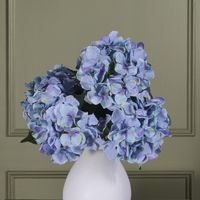 Hydrangea Bundle with Leaves 55cm Blue