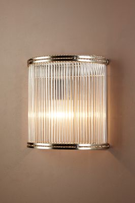 Verre Half Round Wall Light Silver