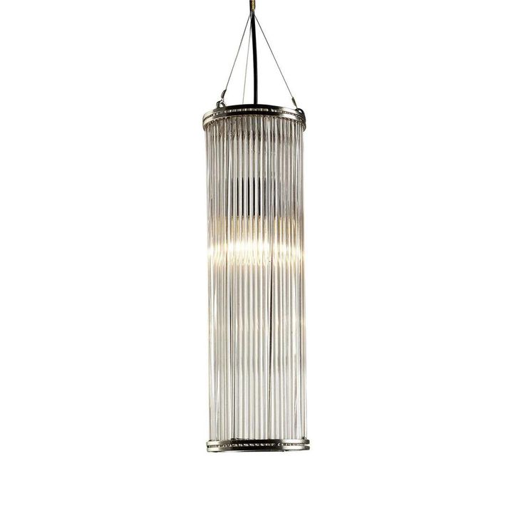 Verre Glass Ceiling Pendant Large Nickel