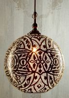 Moroccan Ball Ceiling Pendant Small Silver