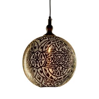 Moroccan Ball Ceiling Pendant Medium Silver