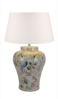 Raffles Bird Ceramic Table Lamp Base White- Base Only
