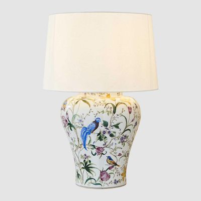 Raffles Bird Ceramic Table Lamp Base White- Base Only