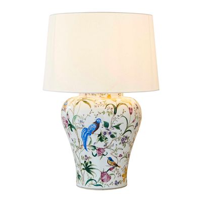 Raffles Bird Ceramic Table Lamp Base White