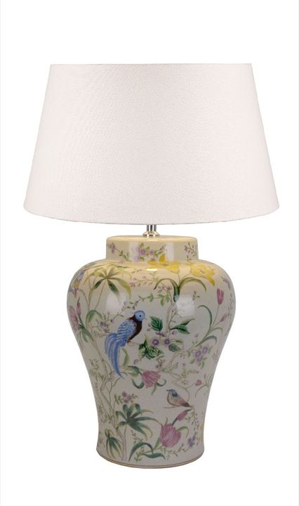 Raffles Bird Ceramic Table Lamp Base White- Base Only