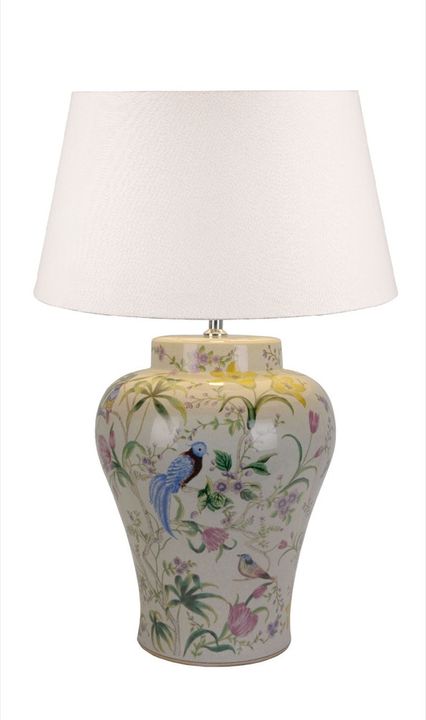 Raffles Bird Ceramic Table Lamp Base White