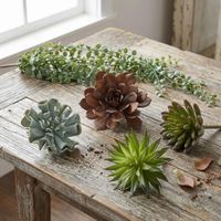 Wavy Succulent 20cm Grey