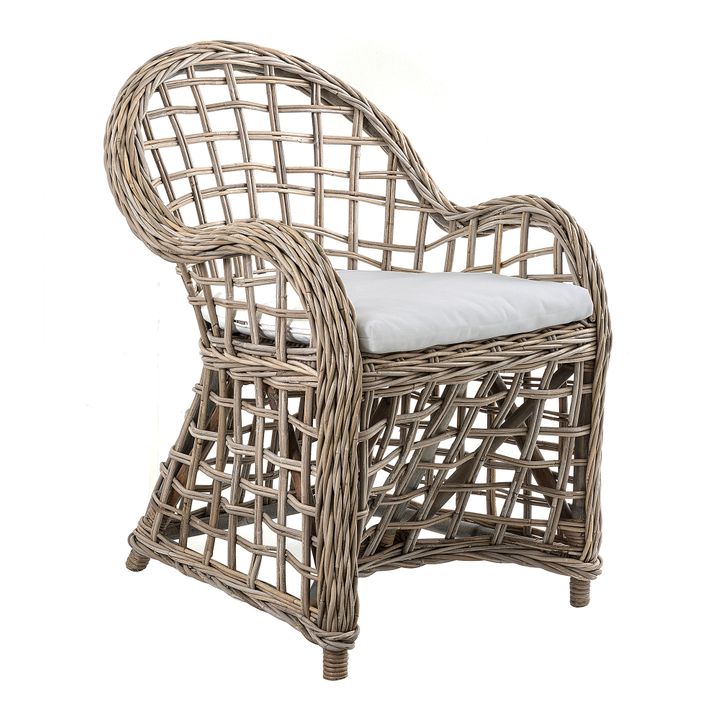 Mauritius Wicker Arm Chair with Cushion