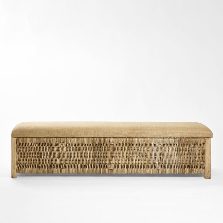 Cancun Wicker Bench Natural - Outdoor Under-Cover