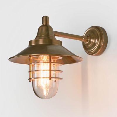 Clark Outdoor Wall Light Antique Brass