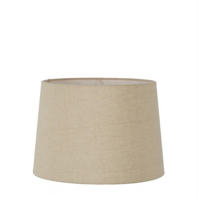 Linen Drum Lamp Shade Medium Dark Natural