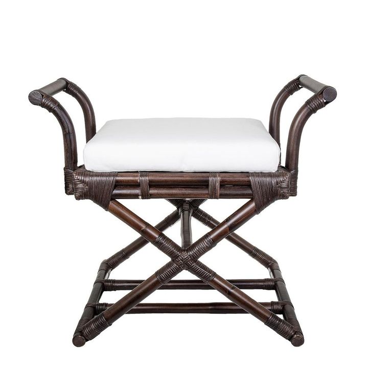 Bahamas Cross Leg Stool Brown with Cushion