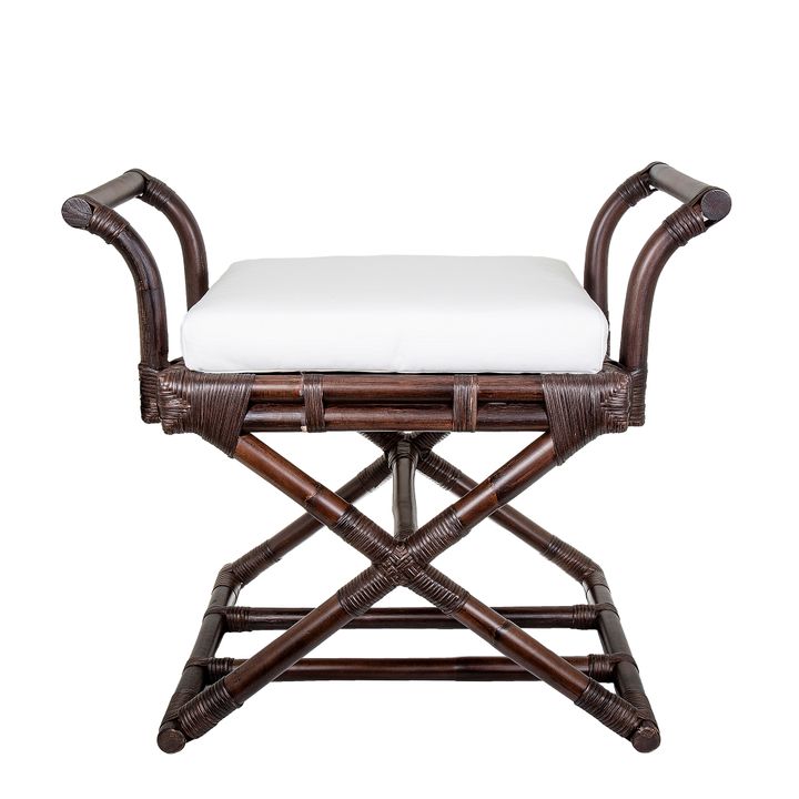 Bahamas Cross Leg Stool Brown with Cushion