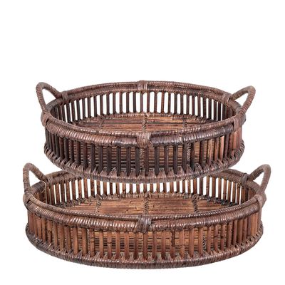 Trays Rattan Set of 2 Bahama Brown