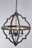 Hyatt Ceiling Pendant Medium Rust Brown and Silver Black