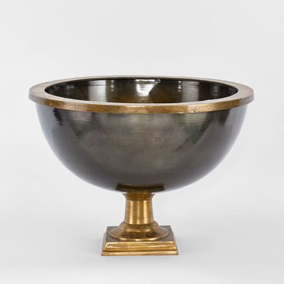 Round Footed  Ice Bucket Antique Brass
