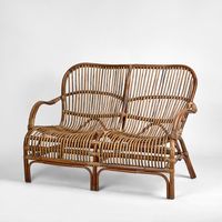 Seville Rattan Two Seater Antique  Armchair