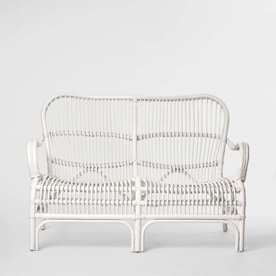 Seville Rattan Two Seater White -Outdoor Undercover